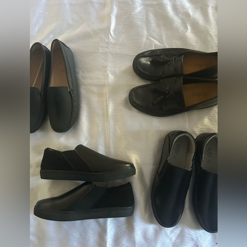 ⚠️SALE⚠️4 x pair black dress men shoes size 9 (42 ) (all together) men shoes lot